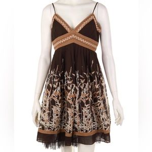 BCBGMAXAZRIA Women's Brown and Tan Dress